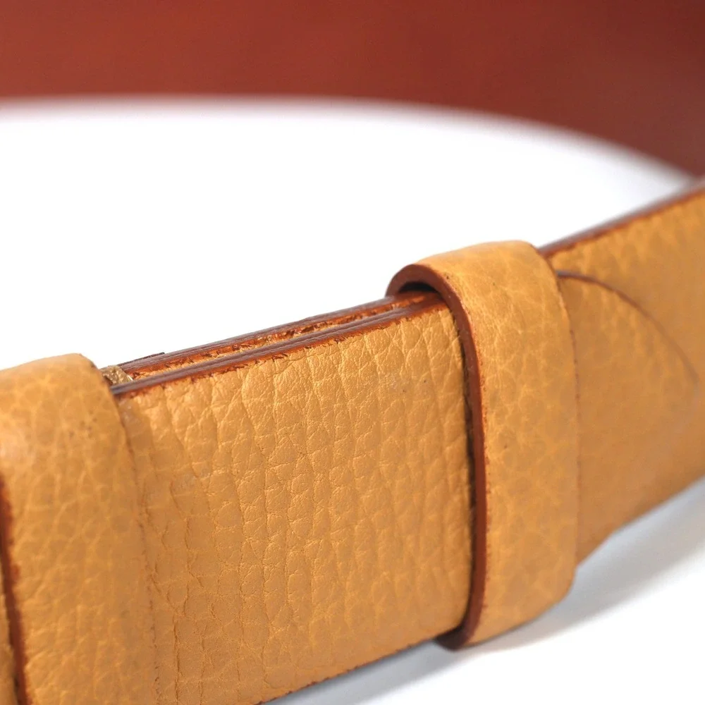 Loro Piana Tan Pebbled Leather Belt Silver Buckle Italy Made Size 80 32 Luxury